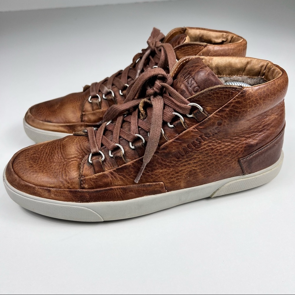 Original Blackstone KM-02 Handmade Sherpa Lined Leather Sneakers Men’s Size 8.5